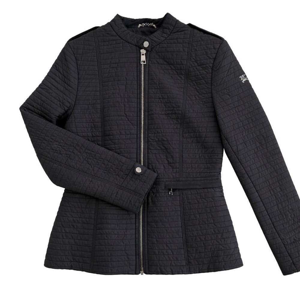 Burberry Black Quilted Utility Jacket with Waist Detailing